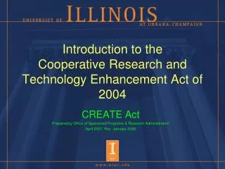 Introduction to the Cooperative Research and Technology Enhancement Act of 2004