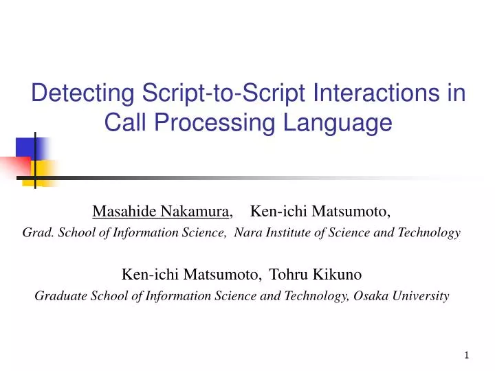 detecting script to script interactions in call processing language