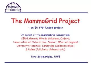 The MammoGrid Project