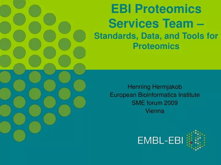 ebi proteomics services team standards data and tools for proteomics