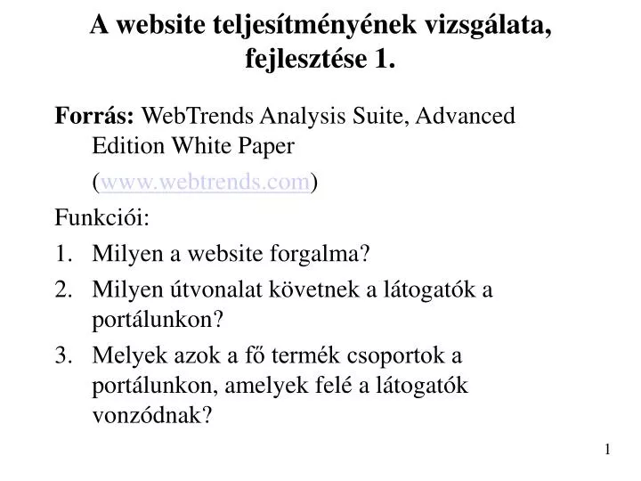 a website teljes tm ny nek vizsg lata fejleszt se 1