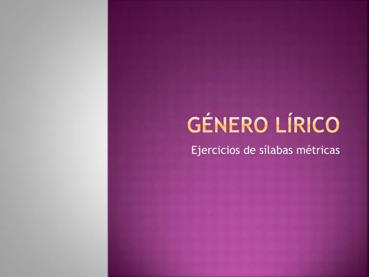 PPT Género Lírico PowerPoint Presentation free download ID