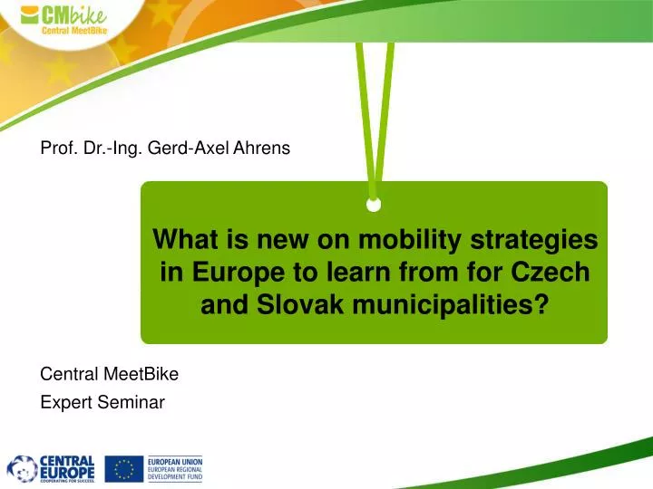 what is new on mobility strategies in europe to learn from for czech and slovak municipalities