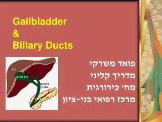 Gallbladder &amp; Biliary Ducts