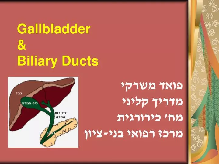 gallbladder biliary ducts