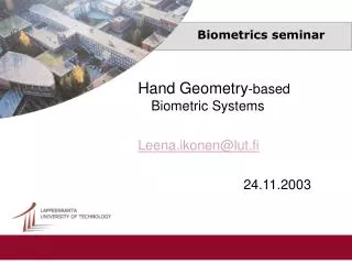 Biometrics seminar