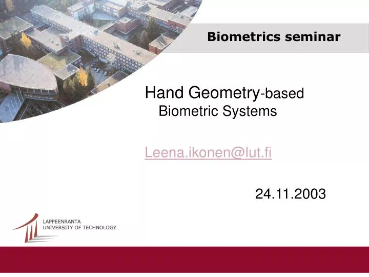 biometrics seminar