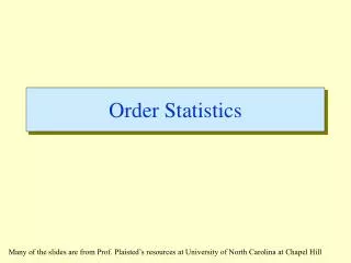 Order Statistics