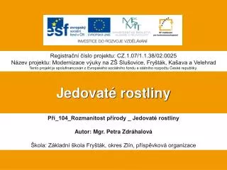 jedovat rostliny