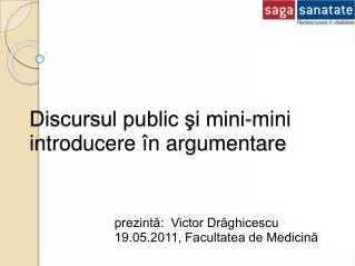 discursul public i mini mini introducere n argumentare