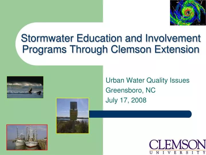 stormwater education and involvement programs through clemson extension