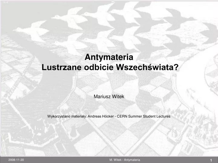 antymateria lustrzane odbicie wszech wiata