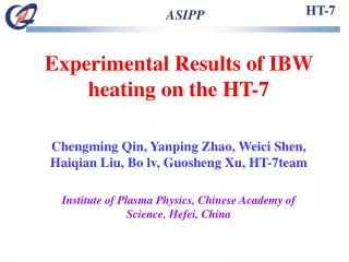 Experimental Results of IBW heating on the HT-7