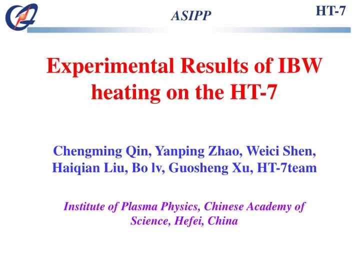 experimental results of ibw heating on the ht 7