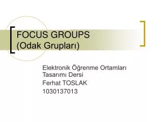 focus groups odak gruplar