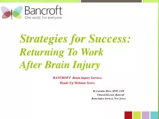 Strategies for Success: Returning To Work After Brain Injury