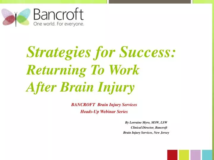 strategies for success returning to work after brain injury