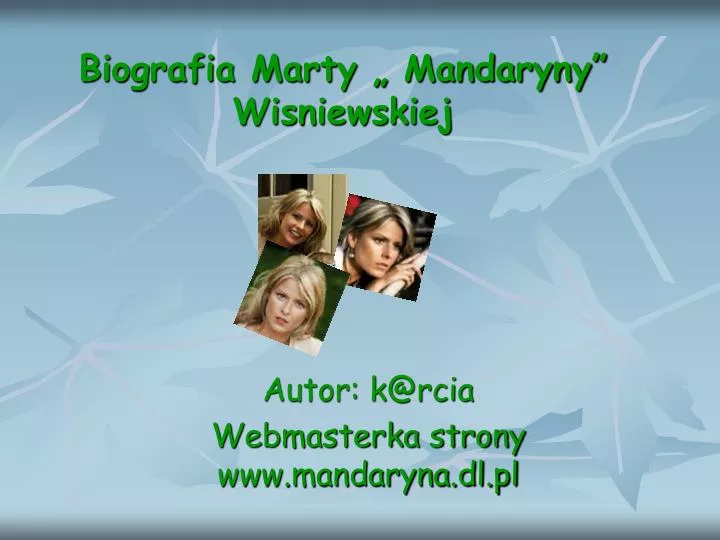 biografia marty mandaryny wisniewskiej