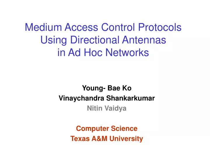 medium access control protocols using directional antennas in ad hoc networks