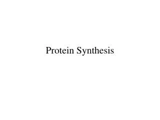 Protein Synthesis