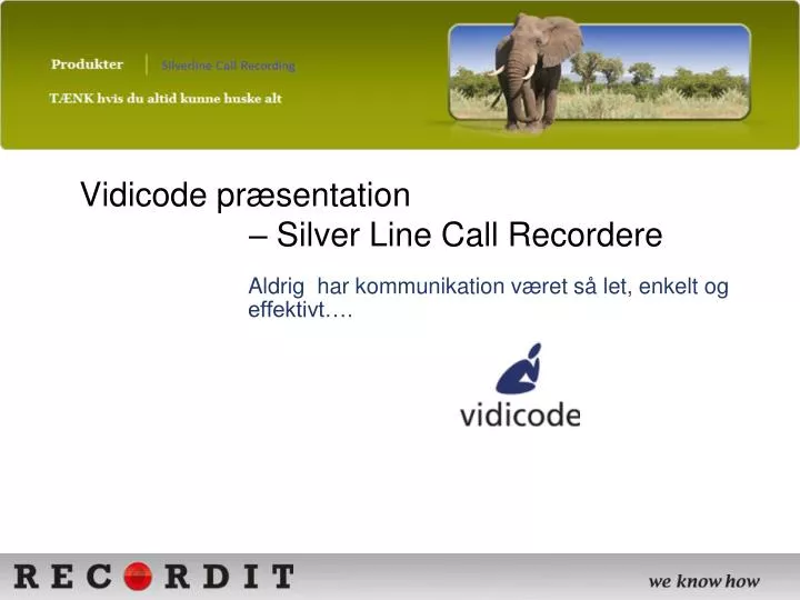 vidicode pr sentation silver line call recordere