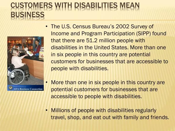 customers with disabilities mean business