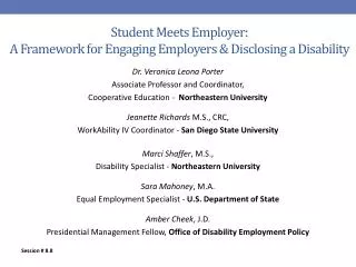 Student Meets Employer: A Framework for Engaging Employers &amp; Disclosing a Disability