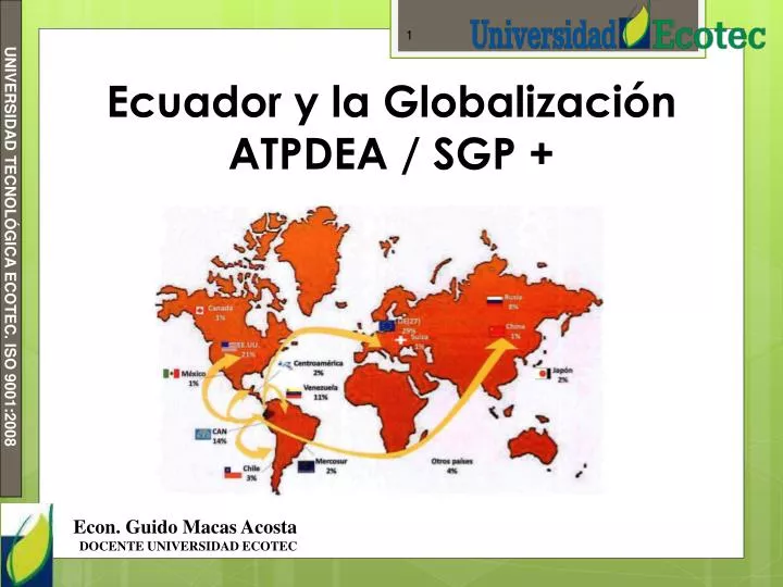 ecuador y la globalizaci n atpdea sgp