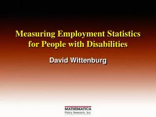 Measuring Employment Statistics for People with Disabilities