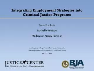 Integrating Employment Strategies into Criminal Justice Programs