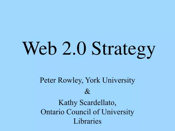 web 2 0 strategy