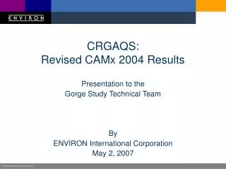 CRGAQS: Revised CAMx 2004 Results