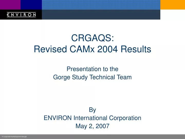 crgaqs revised camx 2004 results