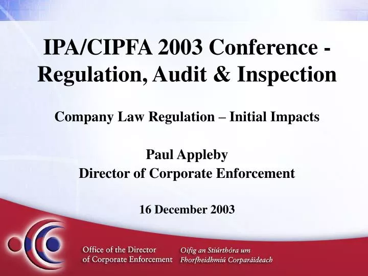 ipa cipfa 2003 conference regulation audit inspection