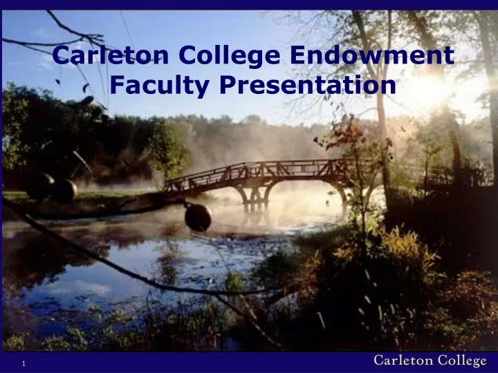 carleton college endowment faculty presentation