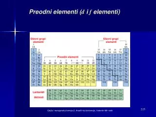 preodni elementi d i f elementi