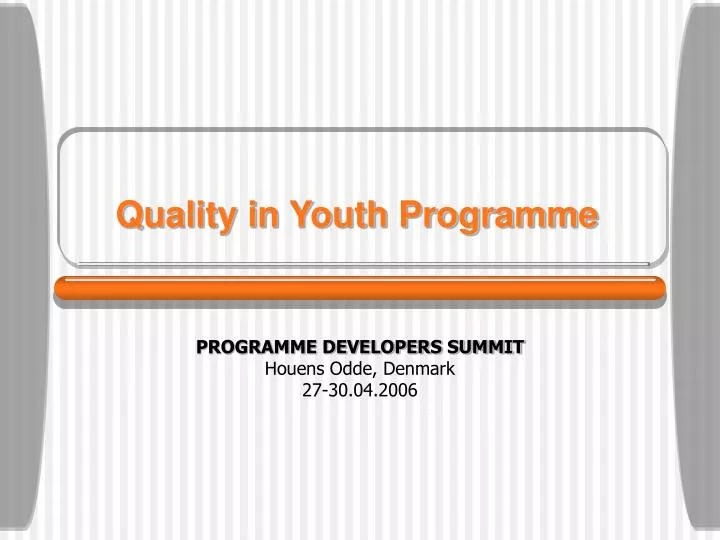 quality in youth programme