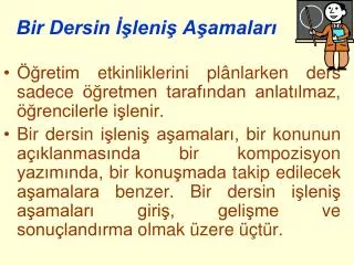 bir dersin leni a amalar