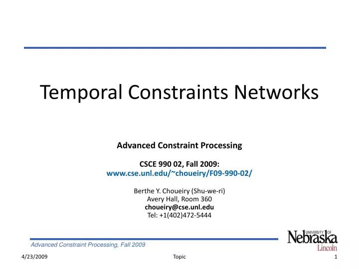 temporal constraints networks