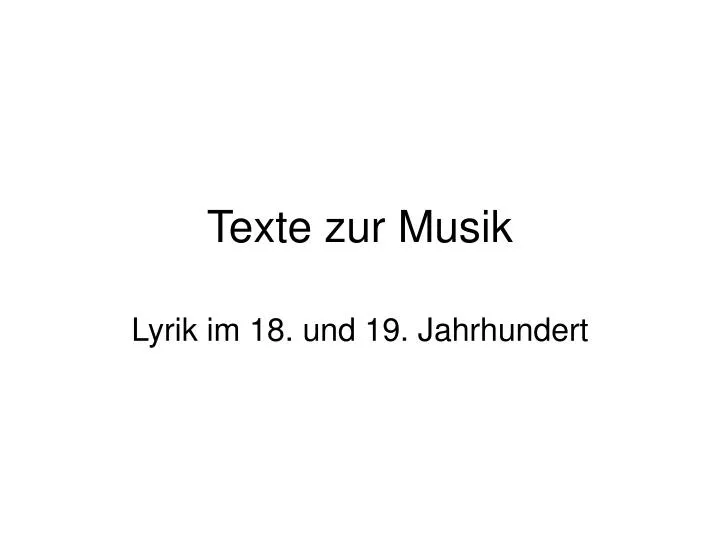 lyrik im 18 und 19 jahrhundert