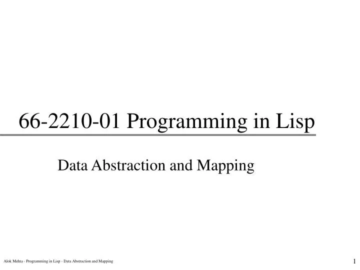 66 2210 01 programming in lisp