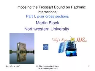 Imposing the Froissart Bound on Hadronic Interactions: Part I, p-air cross sections