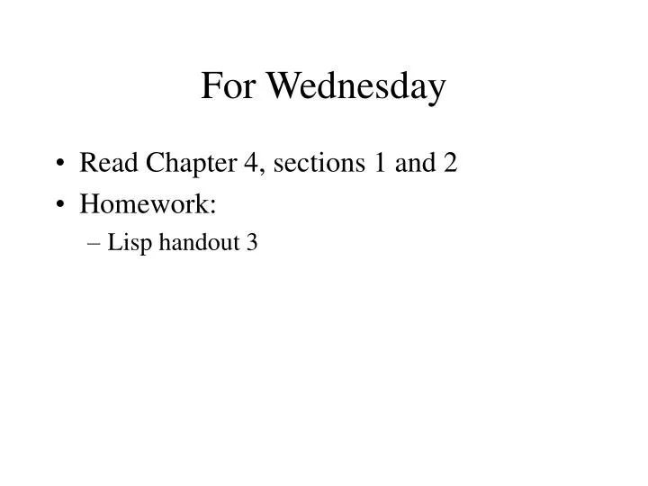 for wednesday