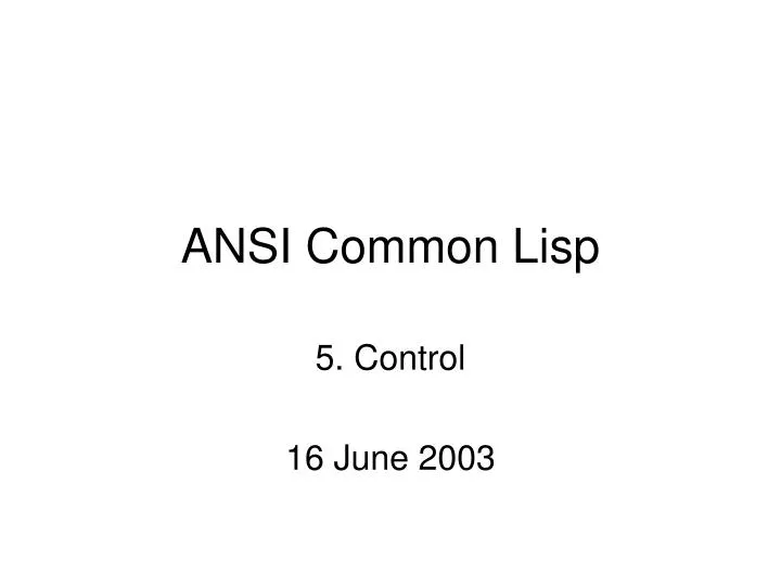 ansi common lisp