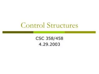 Control Structures