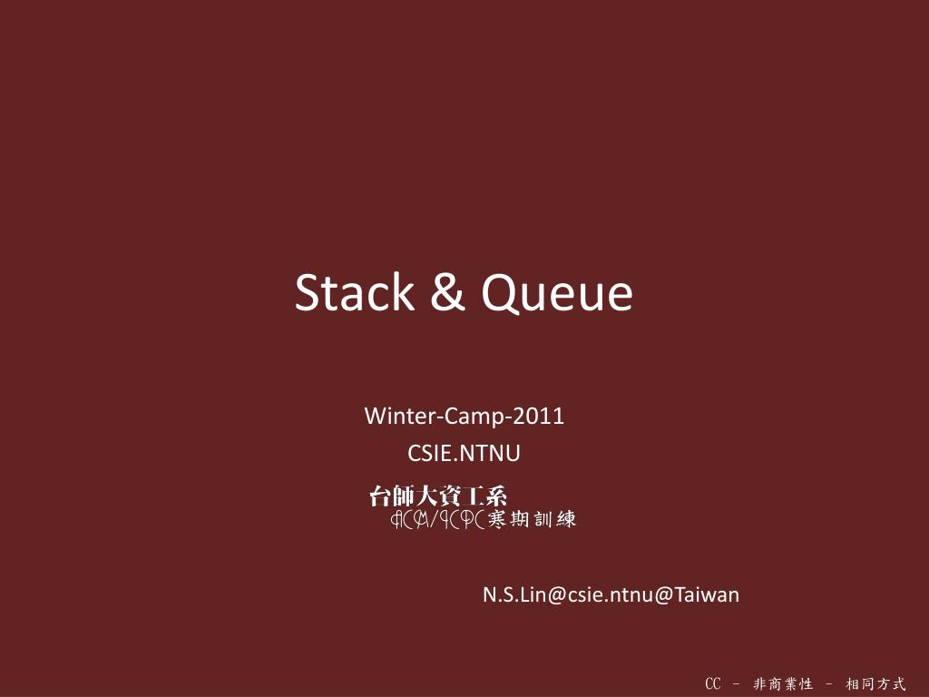 PPT - Stack & Queue PowerPoint Presentation, free download - ID:4488701