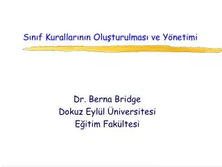 s n f kurallar n n olu turulmas ve y netimi