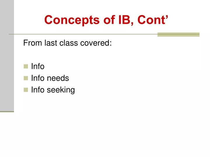 concepts of ib cont