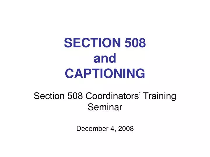 section 508 and captioning