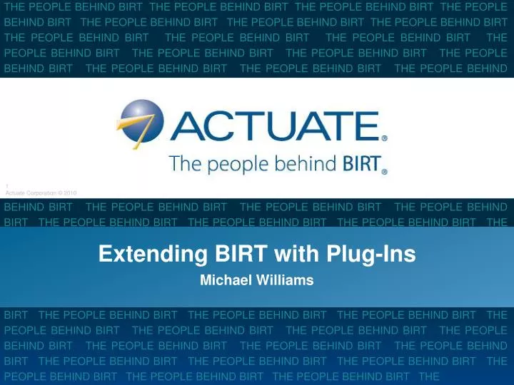 extending birt with plug ins michael williams